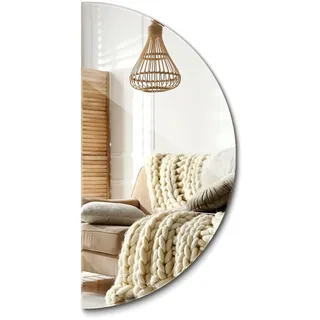 Halbkreisförmiger Spiegel 40x80 cm Rahmenlos Badezimmerspiegel Geschliffene Kanten Dekorationsspiegel für Schlafzimmer Diele Industrial Stil Wandmontage Vertikale oder Horizontale