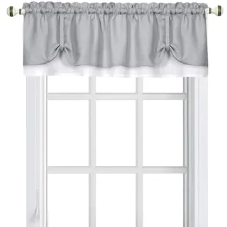 Achim Home Furnishings Vorhang Weicher Fenstervolant, Polyester, Grau/Weiß, 58" W x 14" L (Pack of 1)