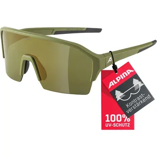ALPINA Unisex Sport- & Fahrradbrille Sonnenbrille, Olive Matt, Einheitsgröße EU