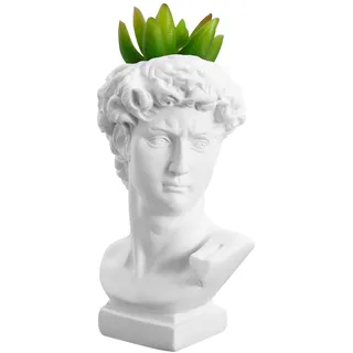 Cabilock David Statue Blumenvase Möbel Skulptur Pinsel Halter Harz Kopf Zement Pflanzer Blumenvase Make-Up Stifthalter Hauptdekoration