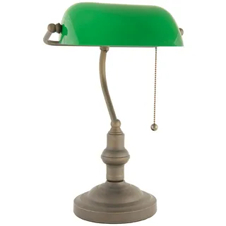 LumiLamp Büro Tischlampe grün Glas Ø 27x40 cm - Grün