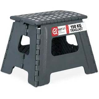 Relaxdays Klapphocker , Kunststoff, Textil , 37x30x29 cm , Gartenmöbel, Gartensessel, Gartenhocker