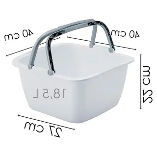 Schüssel mit Tragegriff Waschschüssel 18,5 Liter 40 x 40 cm Quadratisch Spülschüssel Wasserschüssel Tragekorb Kunststoff Spüle Korb Waschbecken Aufbewahrung Camping Abwaschschüssel Plastik Eimer