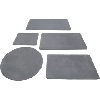 Wecon home Basics Badematte "Joris" Höhe 20 mm rutschhemmend beschichtet strapazierfähig waschbar, viele Größen, Badezimmerteppich, uni, grau