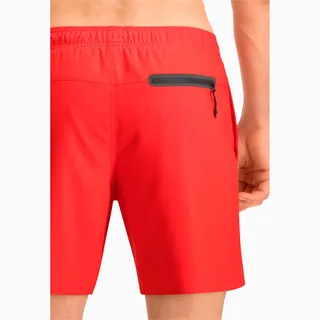 PUMA Herren Mittellange Badehose Â€“ Sichtbarer Kordelzug Badebekleidung, Rot, XL EU