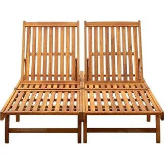 vidaXL Doppel-Sonnenliege Massivholz Akazie - Braun
