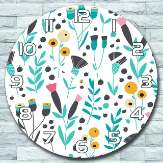 Wanduhr aus Glas Rund fi 30 Skandinavischer Stil Quarz Deko Schlafzimmer Büro - Blau