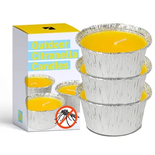 Citronella Kerze Outdoor Set – 3 Stück – NEUE REZEPTUR – 11h Brenndauer – Duftkerze für Garten, Balkon, Terrasse, Camping – Balkon Kerzen - Camping Kerze - Kerzen Gelb - Made in Europe