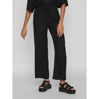 VILA Schlupfhose "VIPRICIL RW PANT - NOOS", Damen, Gr. 38, N-Gr, schwarz, Web, Obermaterial: 90% Viskose, 10% Leinen, unifarben, knöchelfrei, Hosen Schlupfhose, Sommerhose