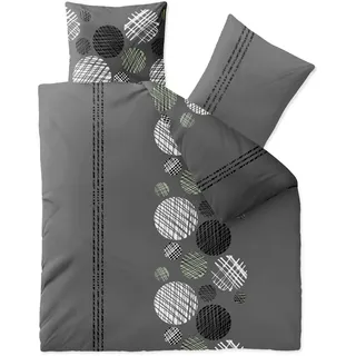 Aqua-Textil Ciara Gestreift Grau/Anthrazit/Weiß 200 x 220 cm + 80 x 80 cm