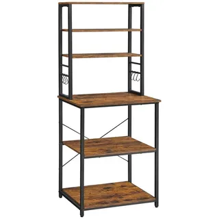 Hansiro Küchenregal Stockholm , Braun , Metall , 60x167x40 cm , Küchen, Küchenmöbel