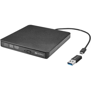 Sandberg USB-C/A DVD Burner - CD-RW (Brenner) - USB-C - Schwarz