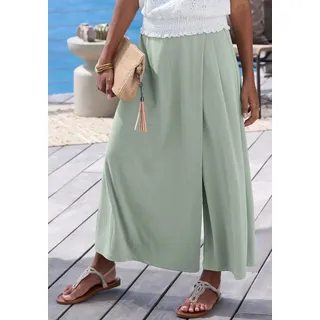 Hosenrock VIVANCE "mit extra weitem Bein aus weicher Jerseyware", Damen, Gr. 36, grün (salbeigrün), Jersey, Obermaterial: 78% Modal (TENCELTM), 22% Polyester, unifarben, figurumspielend knöchelfrei, Röcke Hosenrock, leichte Jerseyware, Sommerhose in 7/8-Länge, weite Schlupfhose, Topseller