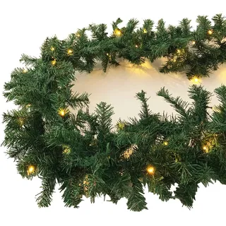 L-XXL Weihnachtsbeleuchtung Girlande beleuchtet Tannengirlande 35/70/100 LED Lichterkette 270/540/810 cm Weihnachten innen und außen, Tannengirlanden:XL