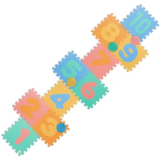 Relaxdays Puzzlematte mit Zahlen, 25-TLG. Spielmatte, Himmel & Hölle, schadstofffrei, abwaschbar, Schaumstoff, bunt, Grün, Rot, Orange