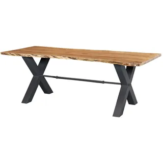 MASSIVMOEBEL24.DE Esstisch Akazie 240x100x76 natur lackiert IRON LABEL #128 - Braun