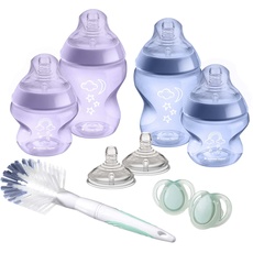 Bild von Closer to Nature Babyflaschen Starterset, Natürlich geformter Trinksauger mit Anti-Kolik-Ventil, Verschiedene Größen, Rosa