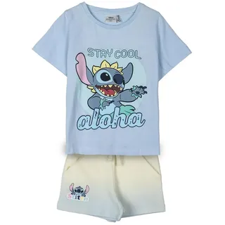 Cerda Group French Terry Stitch Kurzarm-set - Light Blue - 6 Jahre