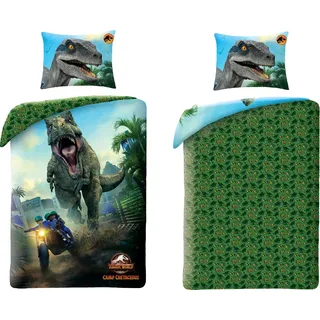 Jurassic World Bettwäsche-Set 140x200cm Bettbezug & 60x70cm