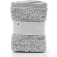MERIDIANA Waschlappen aus 100% Baumwolle, maschinenwaschbar, Grau, 3 Stück 30 x 30 cm