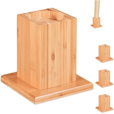 Bild von Möbelerhöher 4er Set, Erhöhung um 14 cm, für Tische, Betten und andere Möbel, HxBxT 15, 5x14,5 cm, Natur, 4 Stück