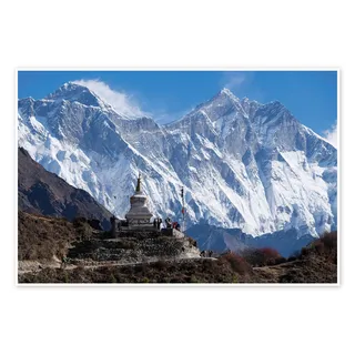 Posterlounge Tenzing Norgye Stupa & Mount Everest Poster | 100 x 70 cm von John Woodworth Wandbilder Wanddeko