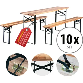 Stagecaptain Hirschgarten Bierzeltgarnitur177 cm Natur 10x Set
