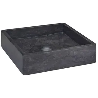 The Living Store Waschbecken Schwarz 40x40x10 cm Marmor - Schwarz