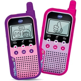 Vtech Kidi Talkie Rosa – Walkie-Talkie für Kinder mit Display und Spielen, elektronisches Lernspielzeug – französische Version