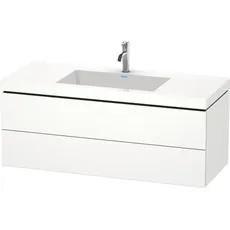 Duravit L-Cube Möbelwaschtisch c-bonded mit Unterbau wandhängend, 120x48 cm, 2 Schubkästen, ohne Überlauf, 1 Hahnloch, Farbe: Europäische Eiche Dekor