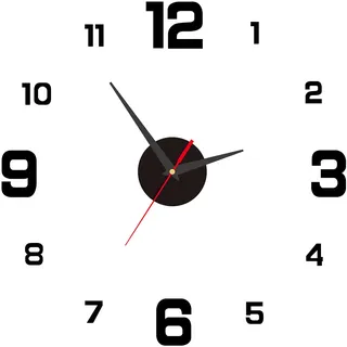 Sangcca Wanduhr DIY 3D mit Leisem Bewegung, Flat Mute Decor Geschenk Home Office Nach Hause, Restaurant, Büro und Hotel, Wanduhren, an Einer wohnwand Wohnzimmer, Römische Zahlen