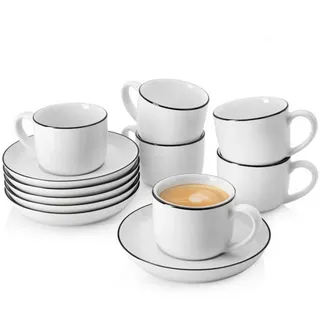 sänger Marlo Kaffeeservice 12-tlg. weiß mit schwarzen Akzenten