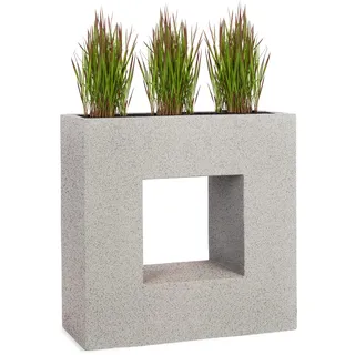 Pflanzwerk® Pflanzkübel Vista Granit Grau 66x66x28cm *Frostbeständiger Blumenkübel* *UV-Schutz* *Qualitätsware*