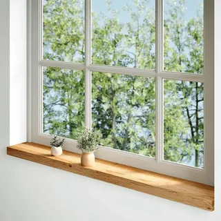 vidaXL Fensterbänke 2 Stk. Hellbraun 110x15x2 cm Massivholz Eiche - Braun