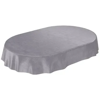 ANRO Wachstuchtischdecke Oval 240 x 140 cm Grau