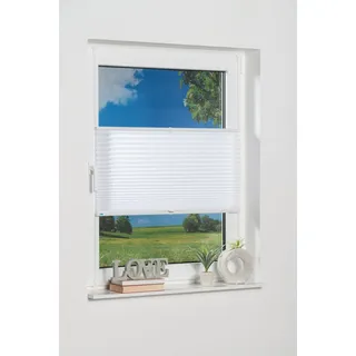 Plissee K-HOME "Klemmfix Pisa" Gr. 22, weiß, B:65cm H:130cm, Obermaterial: 100% Polyester, Plissees, Plissee, Crushed-Optik, Topseller