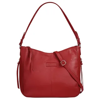 Shopper BRUNO BANANI, Damen, Gr. B/H/T: 35cm x 28cm x 13cm onesize, rot, Leder, leicht glänzend, unifarben, Taschen Shopper, echt Leder