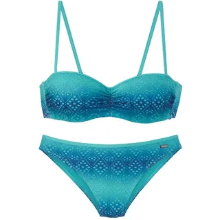 Buffalo Bügel-Bandeau-Bikini Damen blau-türkis Gr.36 Cup B