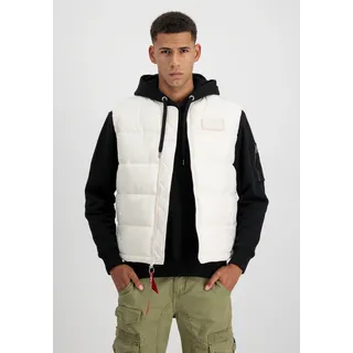 Funktionsweste ALPHA INDUSTRIES "Puffer Vest", Herren, Gr. S, weiß (jet stream weiß), Obermaterial: 100% Polyester; Futter: 100% Polyester; Füllung: 100% Polyester, Westen Funktionsweste
