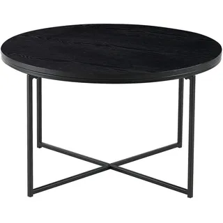 Livetastic Couchtisch , Schwarz , Holz, Metall, Holzwerkstoff , Esche , furniert , rund , eckig , 80x46x80 cm , Wohnzimmer, Wohnzimmertische, Couchtische, Couchtische rund