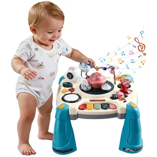Vevor Aktivitätstisch, Spieltisch inkl. 12 Spiele & 60 Klangquellen, Lerntisch mit Weltraumthema, Sanft Leuchtendem Sternenprojektor, Interaktiver Kindertisch, Entdeckertisch für Kinder ab 6 Monaten