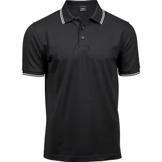 Tee Jays Herren Poloshirt, gestreift BC4042 (2XL) (Schwarz/Weiß) - Schwarz