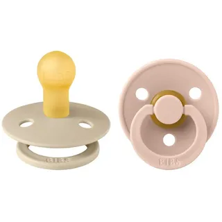 Bibs Colour 2er-Pack, BPA-frei, Kirschform Nippel. Naturkautschuk/Latex, Hergestellt in Dänemark. Größe 1 0+ Monate | Blush