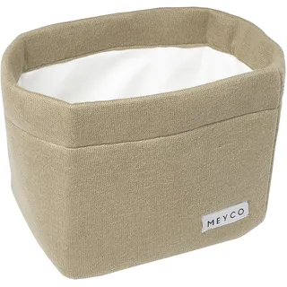 Meyco Baby Knit Basic Wickeltischkörbchen (hochwertige Materialien, aus 100% Baumwolle, abnehmbare Innenschicht, einfache Reinigung per Handwäsche, Größe: 26 x 19 x 16 cm), Taupe