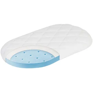 Zöllner Kindermatratze , Weiß , Textil , oval , 47x78 cm , Lga, Hohenstein, Made in Germany, Oeko-Tex® Standard 100 , Bezug abnehmbar/waschbar, für Hausstauballergiker geeignet, klimatisierte Belüftungskanäle, optimale Belüftung, atmungsaktiv, schadstoffgeprüft, bessere Druckentlastung durch Noppenstruktur, alternative Größen erhältlich, Wendematratze , Babymöbel & Kindermöbel, Babyzimmer, Babymatratzen