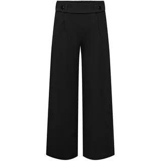 Jdy Damen JDY Marlene Hose Weit Geschnitten Schlupf Stoffhose GEGGO New Long Culotte Flare Pants, Farben:Schwarz, Größe:M / 32L