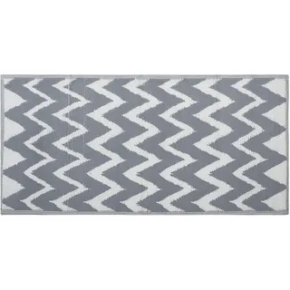 Beliani Outdoor Teppich Grau 90 x 180 cm Bodenschutzmatte Kunststoffmatte Sirsa