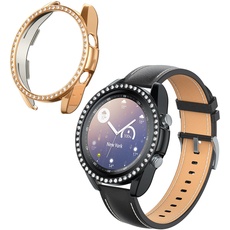kwmobile 2X Kunststoff Hülle kompatibel mit Samsung Galaxy Watch 3 (41mm) Schutzrahmen - Glitzer Schutzhülle in Schwarz Rosegold