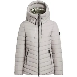 Steppjacke KHUJO "Steppjacke Pace-YM", Damen, Gr. XL, grau (blizzard grau), Obermaterial: 100% Polyester PES.  Obermaterial: Futter: 100% Nylon NY. 100% Polyester PES., tailliert hüftbedeckend, hoch geschlossener Ausschnitt, Ärmel ohne Ärmelschlitz normaler Saum, Jacken Steppjacke, Warme gesteppte Winterjacke mit Kapuze