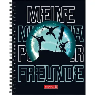 Brunnen Freundebuch Ninja Power ca. DIN A5 liniert, schwarz/blau Hardcover 80 Seiten, 1 St.